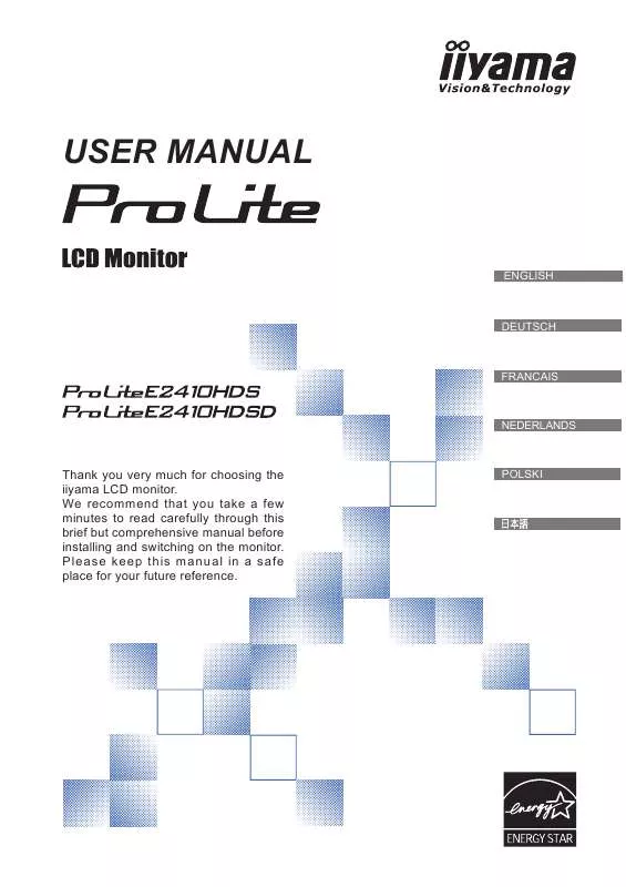 Mode d'emploi IIYAMA E2410HDS