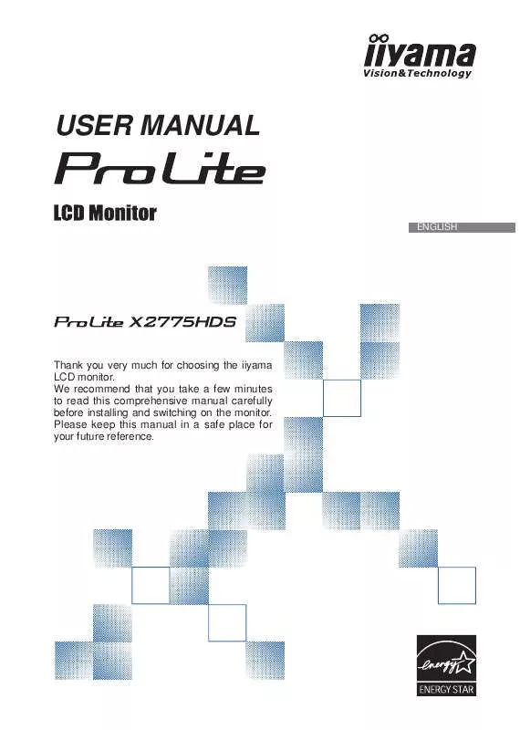Mode d'emploi IIYAMA PROLITE X2775HDS