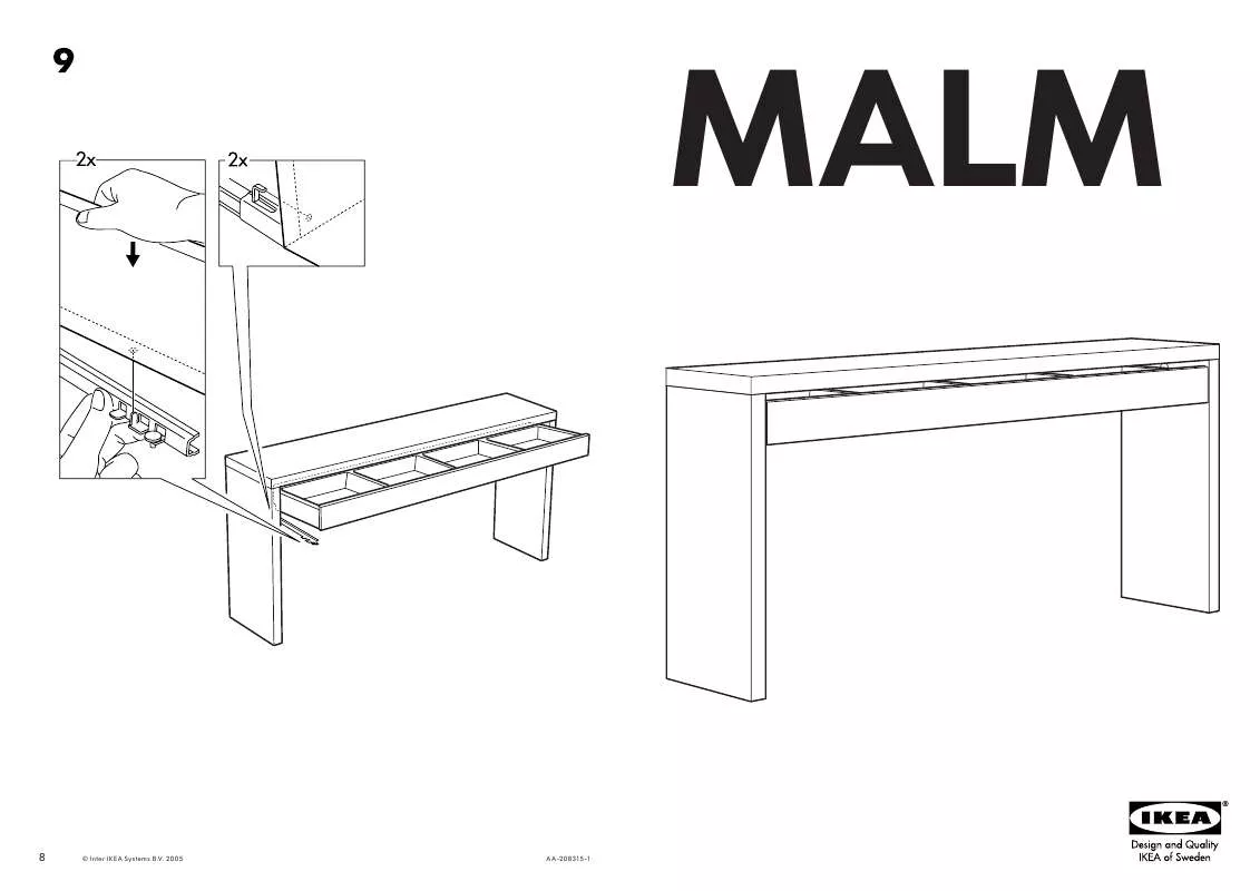 Mode d'emploi IKEA MALM DRESSING TABLE 75X17