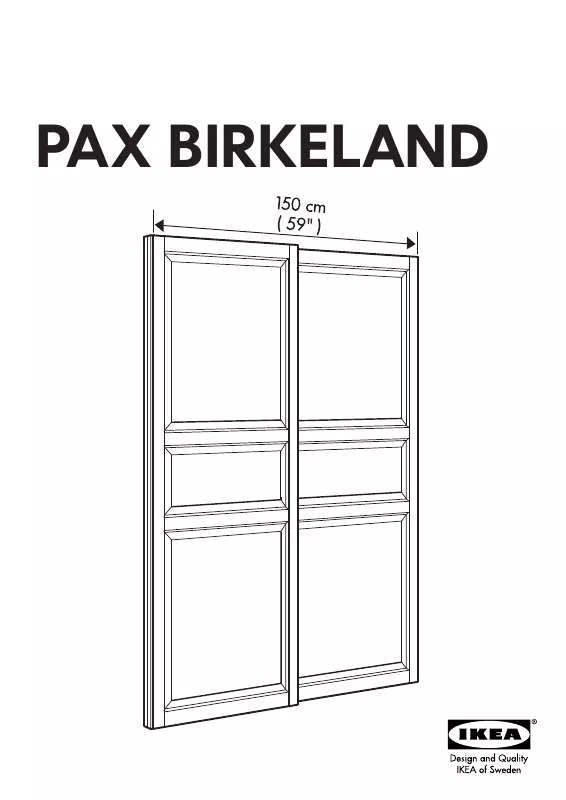 Mode d'emploi IKEA PAX BIRKELAND SLIDING DOOR 59X93