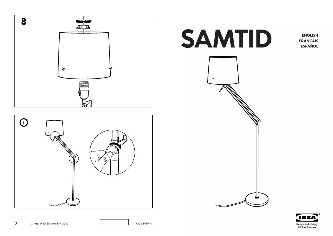 Mode d'emploi IKEA SAMTID FLOOR/READING LAMP