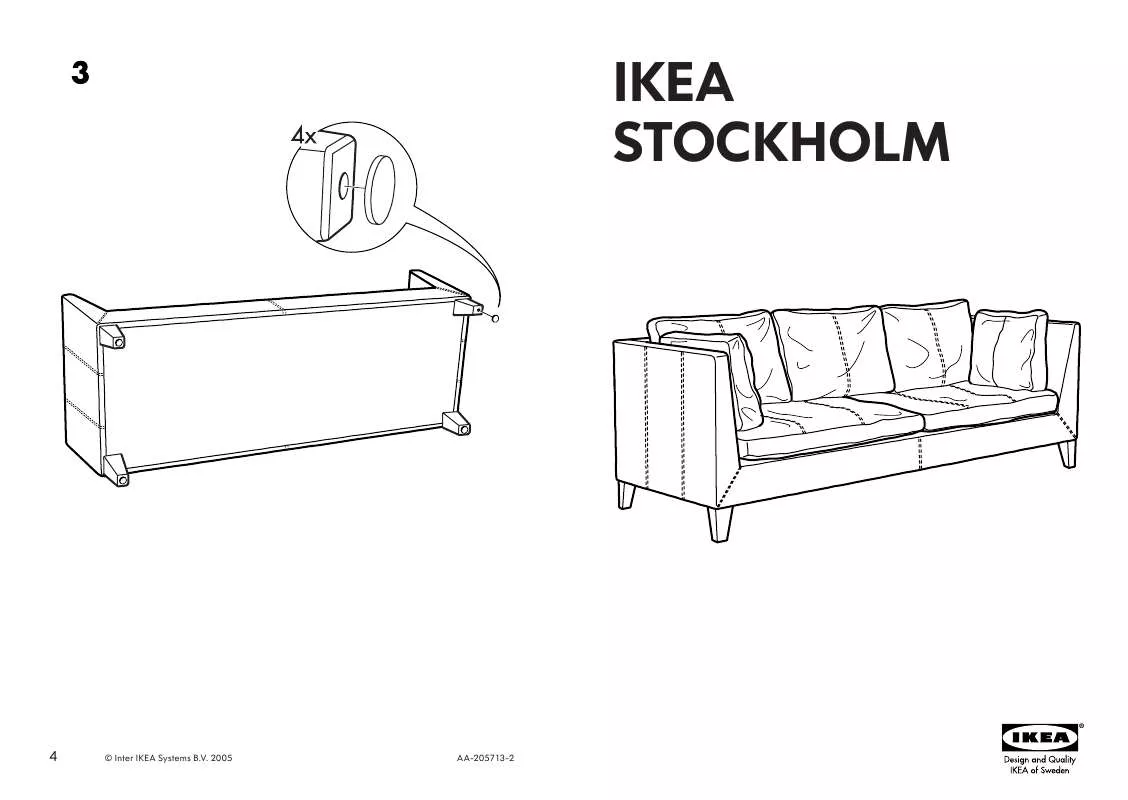 Mode d'emploi IKEA STOCKHOLM SOFA 3 SEAT