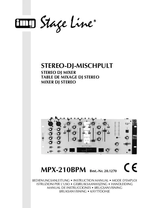 Mode d'emploi IMG STAGE LINE MPX-210BPM