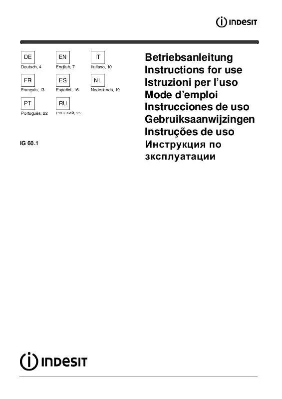 Mode d'emploi INDESIT IG601GY