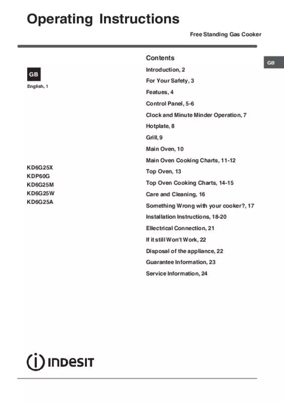 Mode d'emploi INDESIT KD6G25X