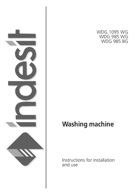 Mode d'emploi INDESIT WDG1095