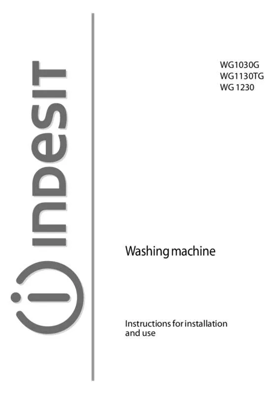 Mode d'emploi INDESIT WG1130TG