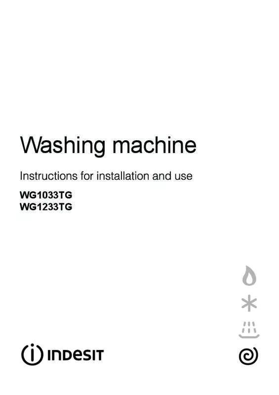 Mode d'emploi INDESIT WG1233TG