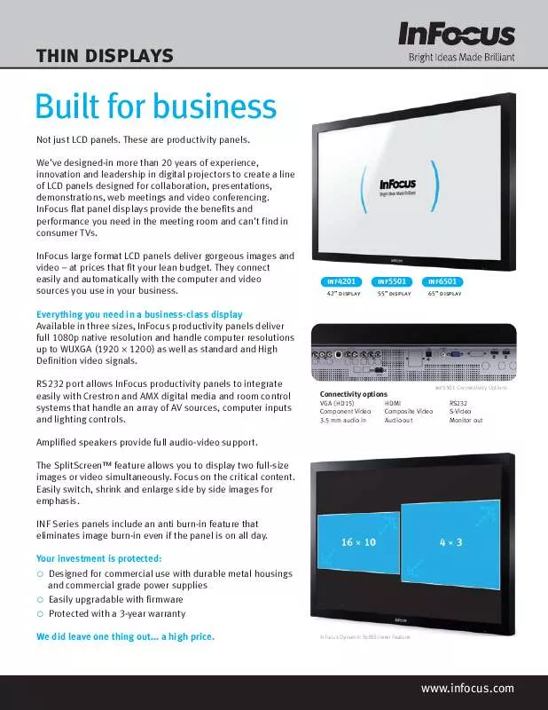 Mode d'emploi INFOCUS INF4201