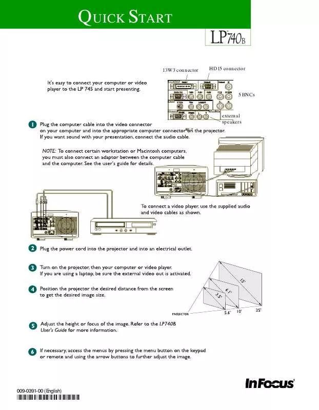 Mode d'emploi INFOCUS LP740B