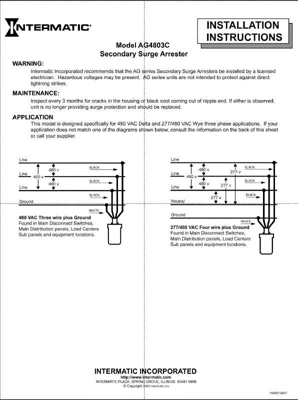 Mode d'emploi INTERMATIC 158AG10907-1