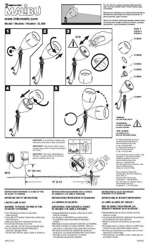 Mode d'emploi INTERMATIC 158CL11410