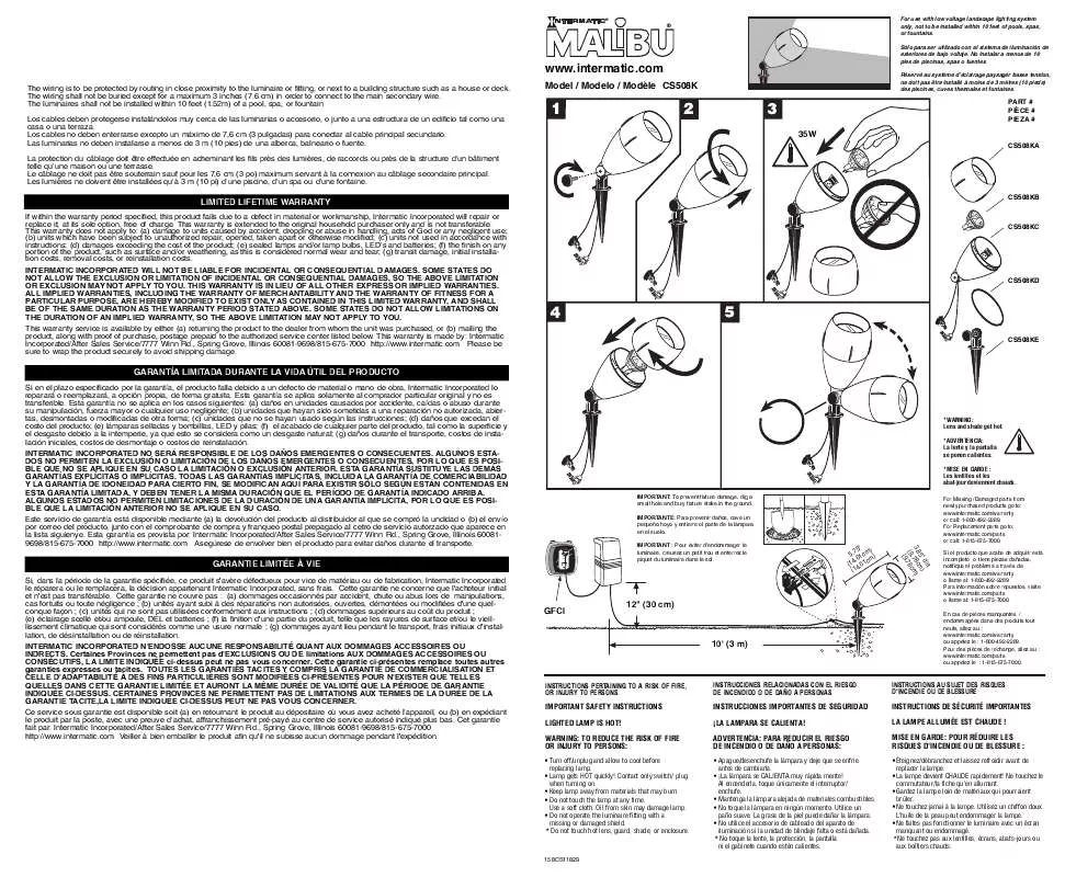 Mode d'emploi INTERMATIC 158CS11829REF