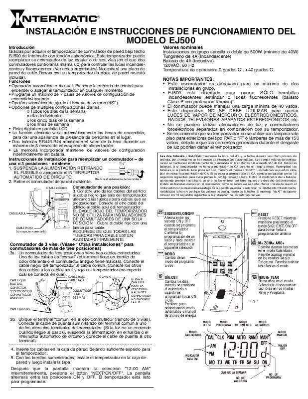 Mode d'emploi INTERMATIC 158EJ11649