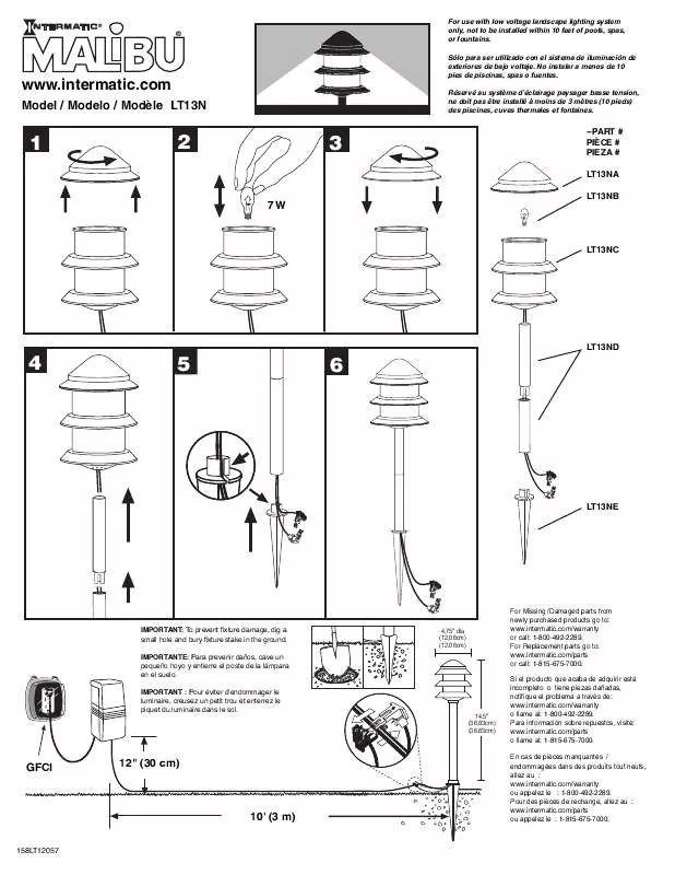 Mode d'emploi INTERMATIC 158LT12057-ART