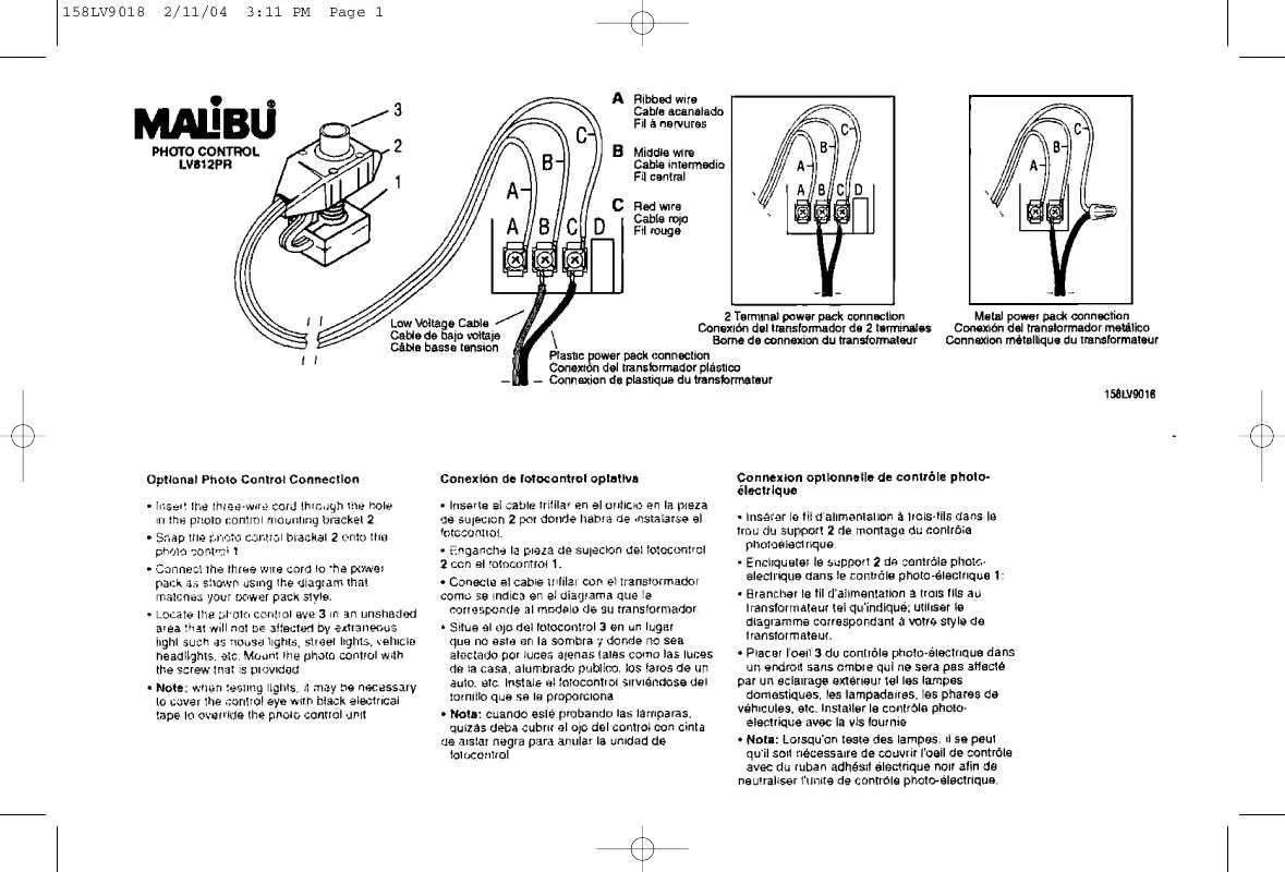 Mode d'emploi INTERMATIC 158LV9018