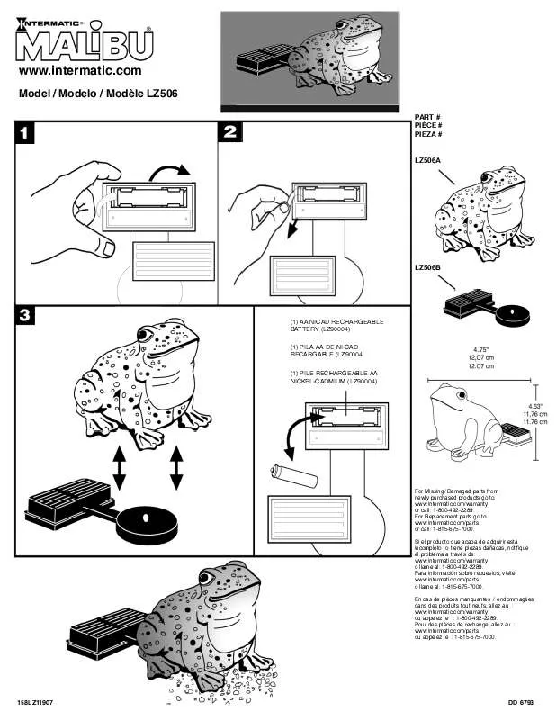 Mode d'emploi INTERMATIC 158LZ11907REF