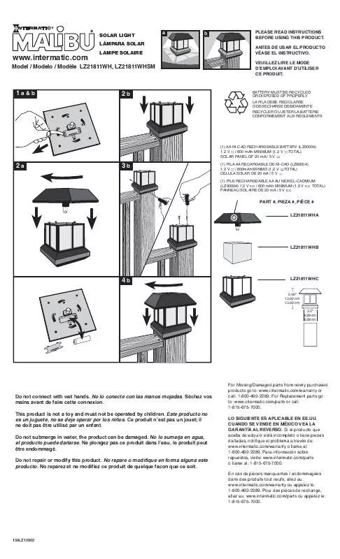 Mode d'emploi INTERMATIC 158LZ12802