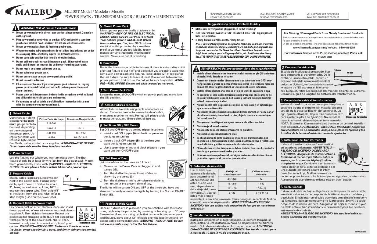 Mode d'emploi INTERMATIC 158ML12895