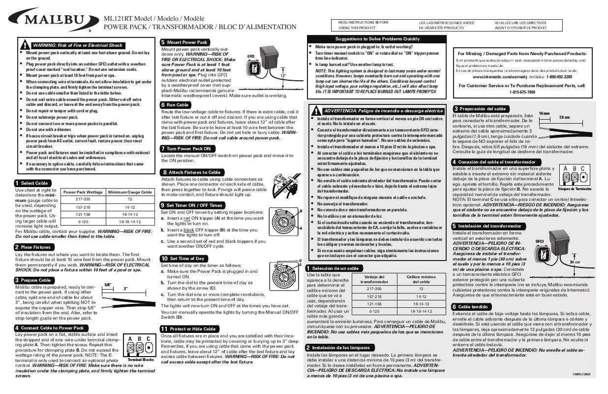 Mode d'emploi INTERMATIC 158ML12896