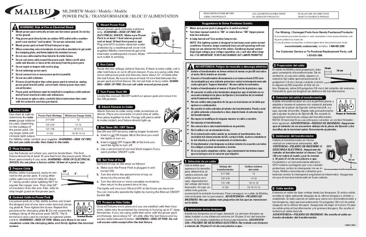 Mode d'emploi INTERMATIC 158ML12898