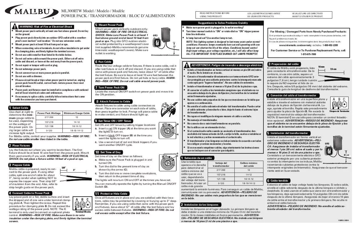 Mode d'emploi INTERMATIC 158ML12899