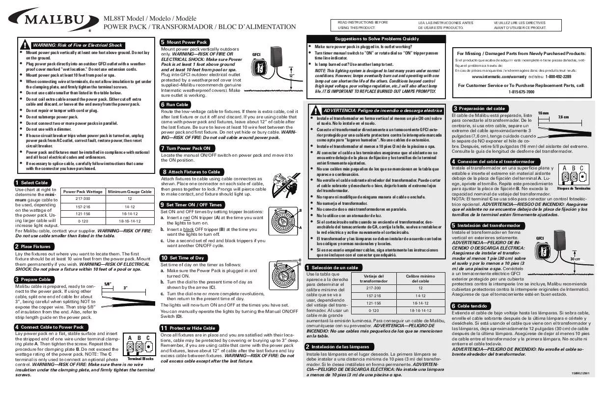 Mode d'emploi INTERMATIC 158ML12901