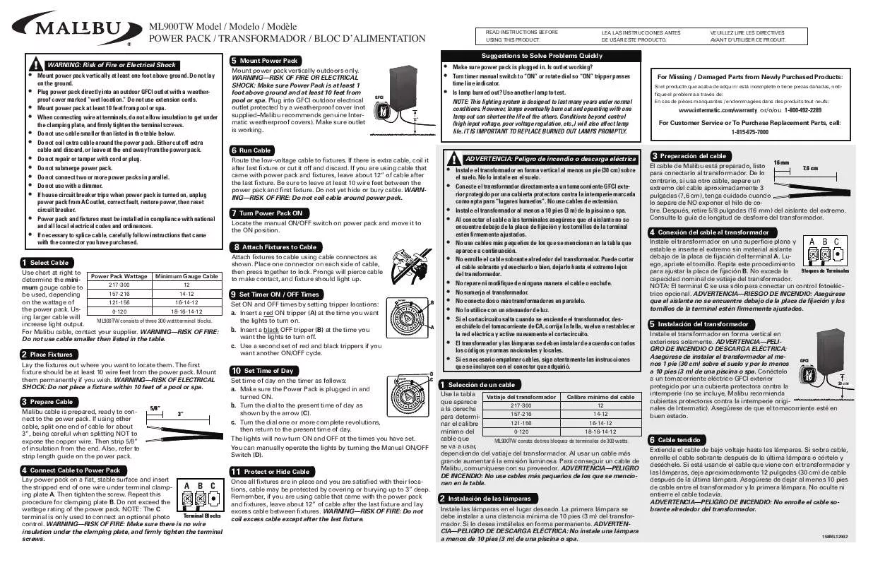 Mode d'emploi INTERMATIC 158ML12902