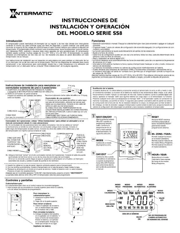 Mode d'emploi INTERMATIC 158SS11364