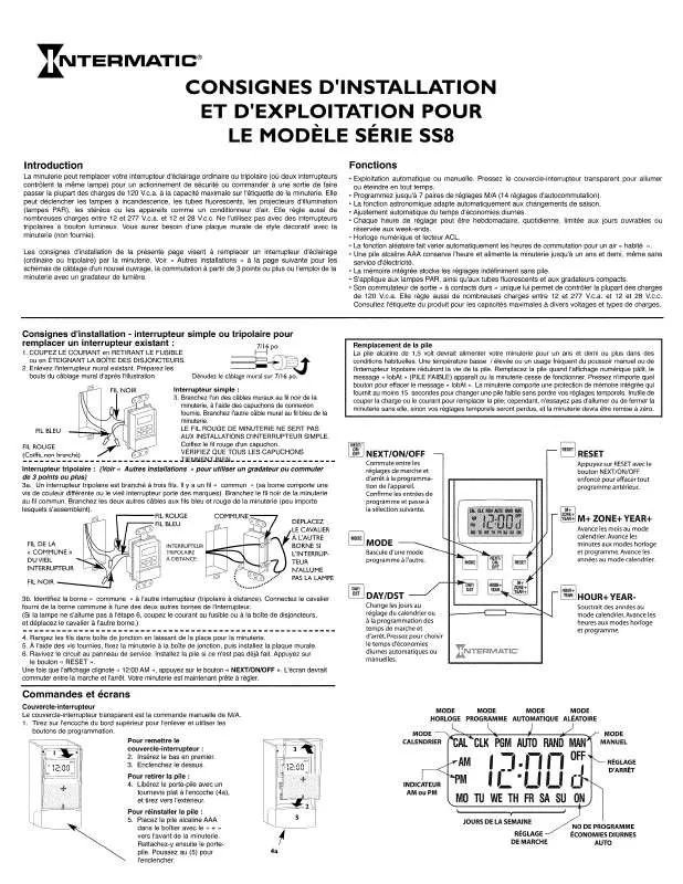 Mode d'emploi INTERMATIC 158SS11365