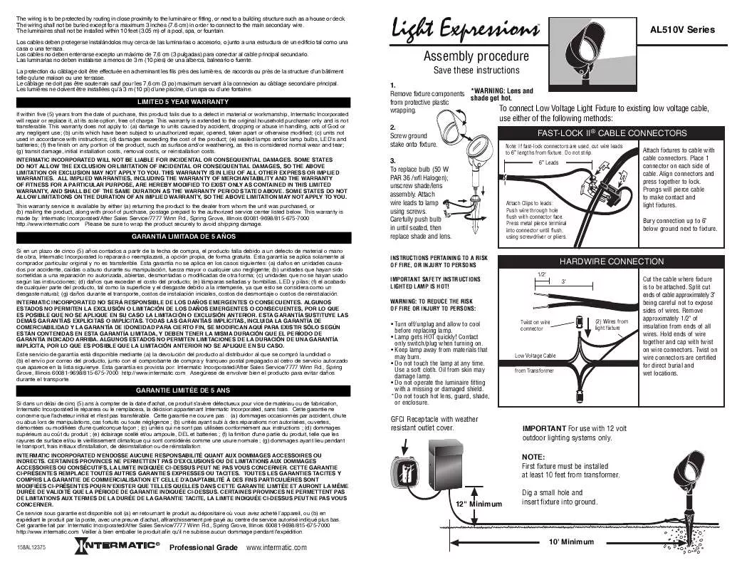 Mode d'emploi INTERMATIC AL510V