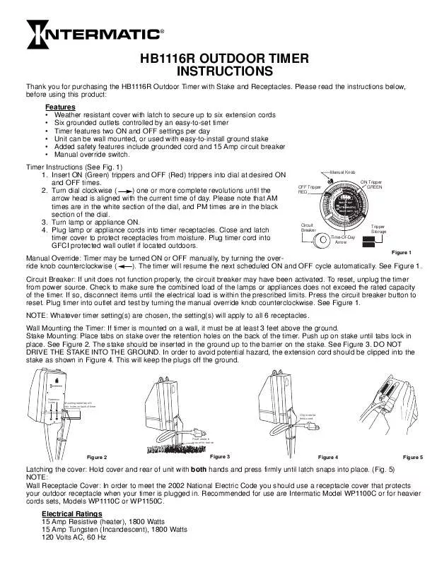 Mode d'emploi INTERMATIC HB1116R