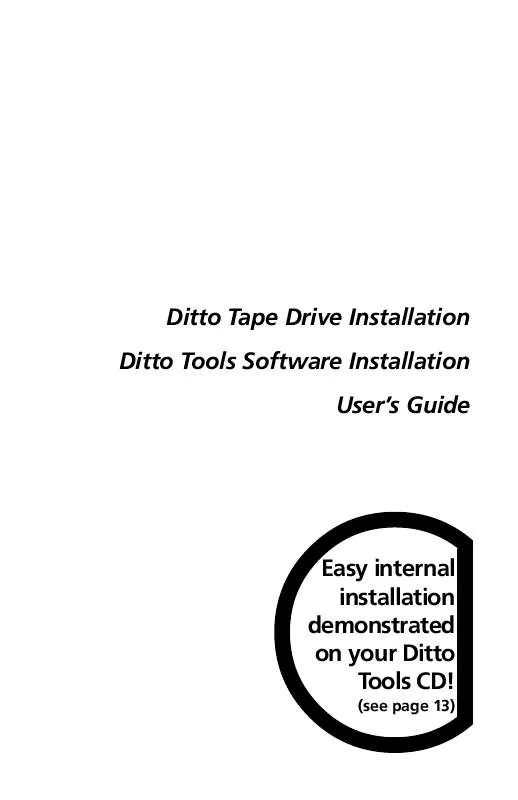 Mode d'emploi IOMEGA DITTO 1700