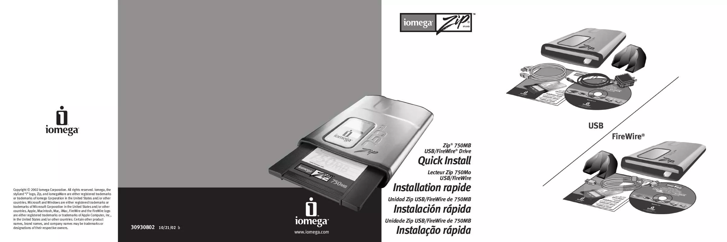 Mode d'emploi IOMEGA ZIP750-USB-QI