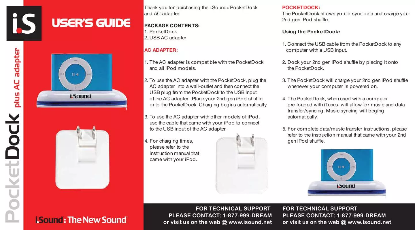 Mode d'emploi ISOUND AC ADAPTER