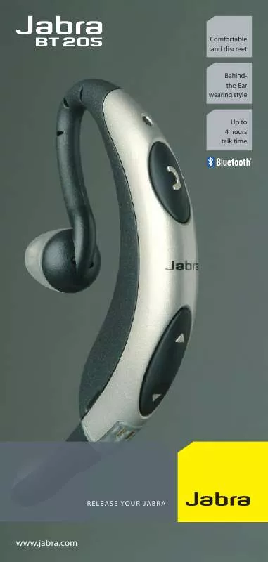 Mode d'emploi JABRA BT205