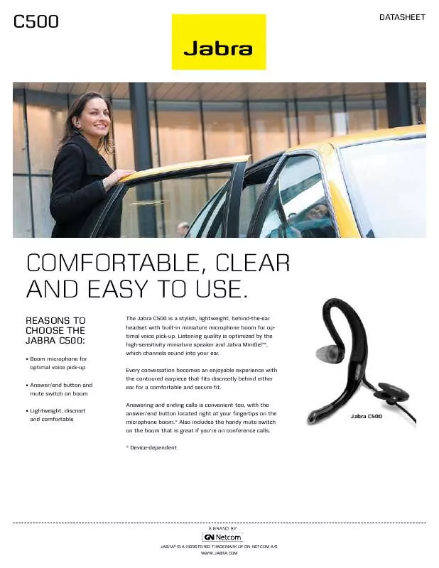 Mode d'emploi JABRA C500