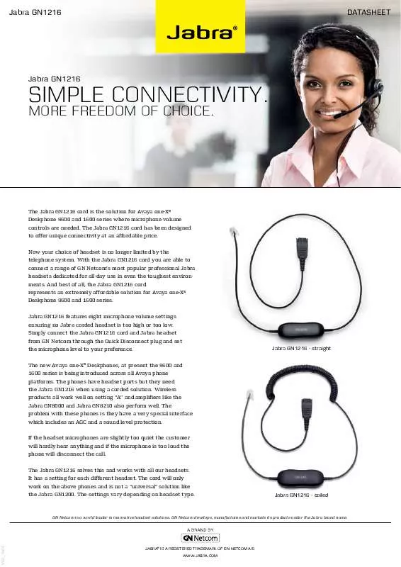 Mode d'emploi JABRA GN1216