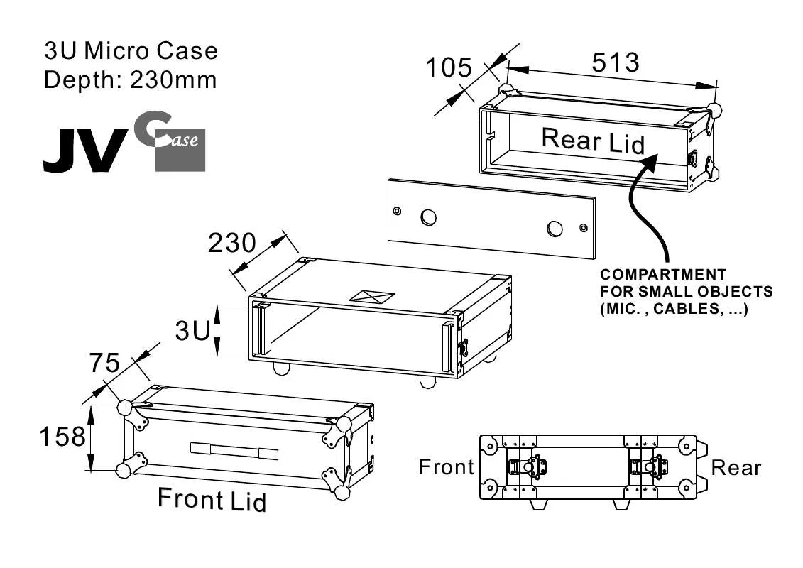 Mode d'emploi JBSYSTEMS 3U MICRO CASE