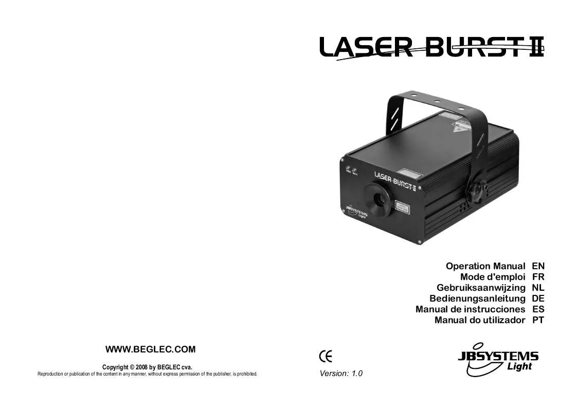 Mode d'emploi JBSYSTEMS LASER BURST II