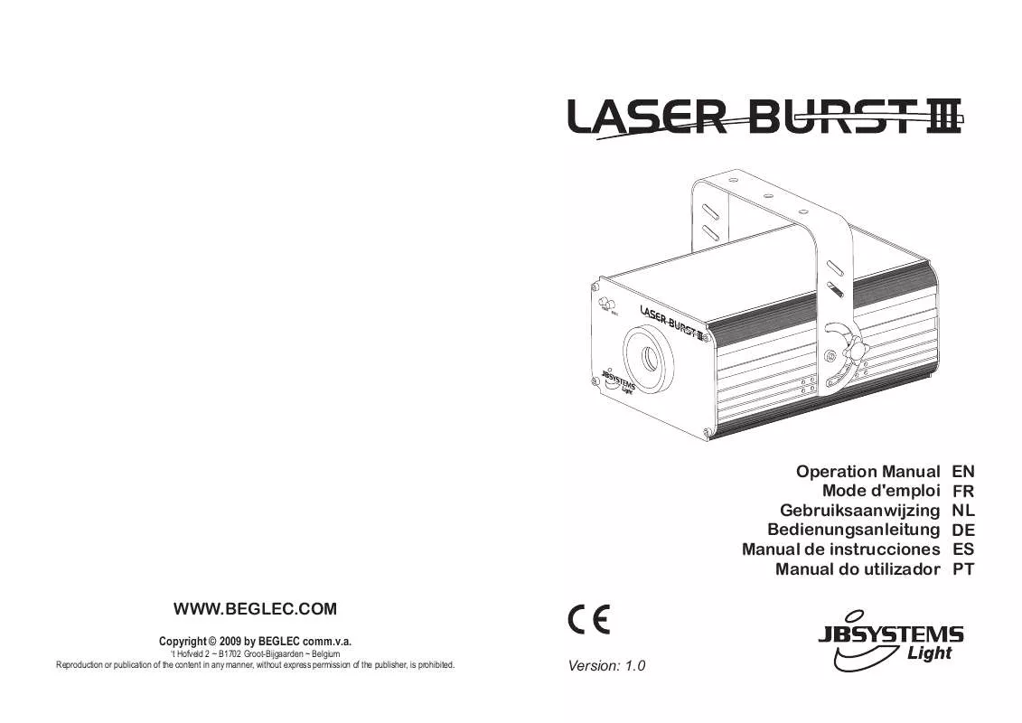 Mode d'emploi JBSYSTEMS LASER BURST III