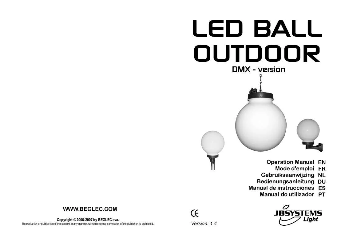 Mode d'emploi JBSYSTEMS LED BALL OUTDOOR