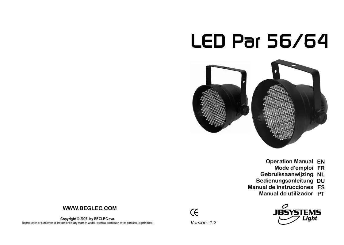 Mode d'emploi JBSYSTEMS LED PAR 56