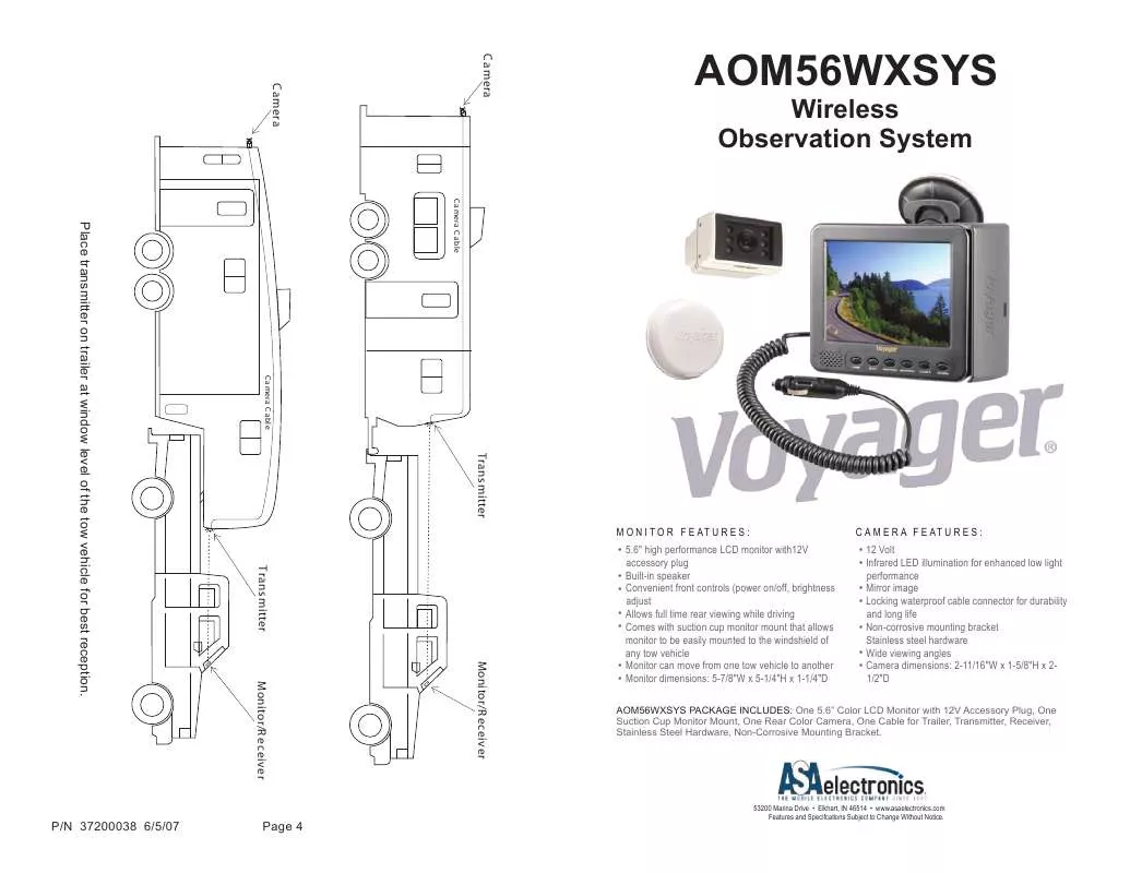 Mode d'emploi JENSEN VOYAGER AOM56WXSYS