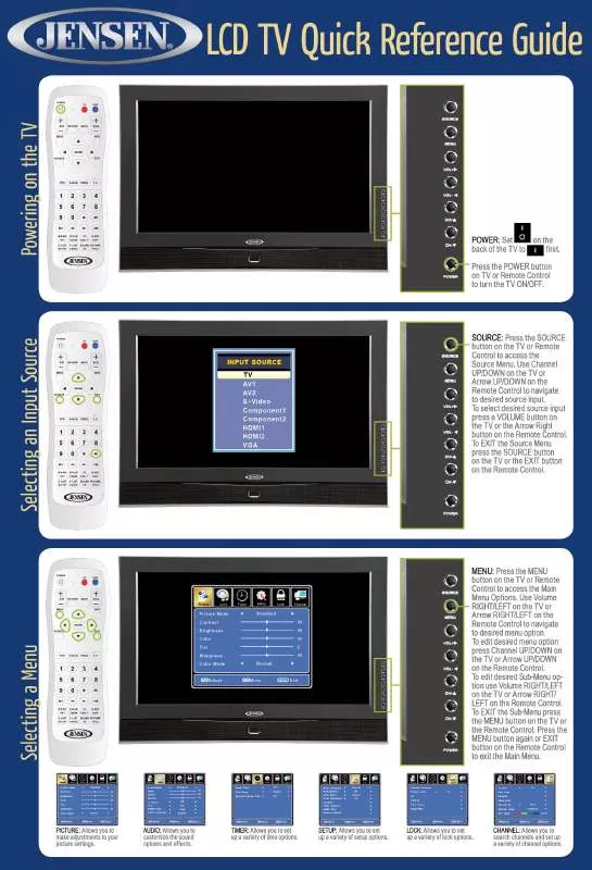 Mode d'emploi JENSEN VOYAGER LCD TVS