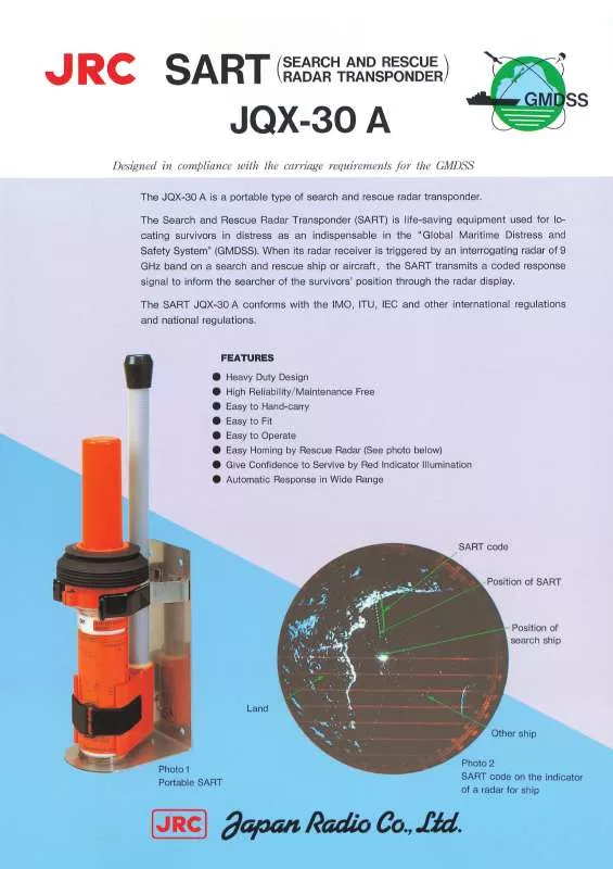 Mode d'emploi JRC JQX-30 A