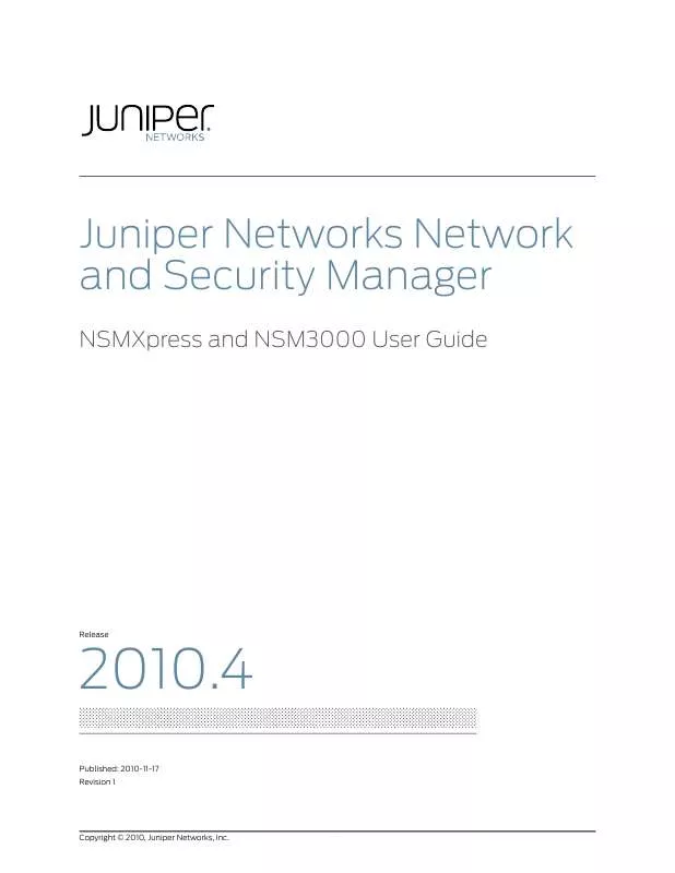 Mode d'emploi JUNIPER NETWORKS NSMXPRESS