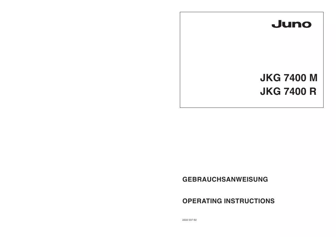 Mode d'emploi JUNO JKG7400M