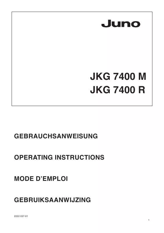 Mode d'emploi JUNO JKG7400R