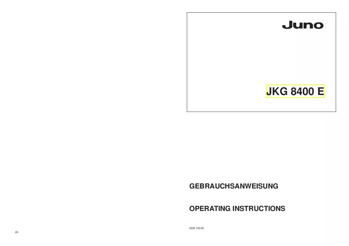 Mode d'emploi JUNO JKG8400E